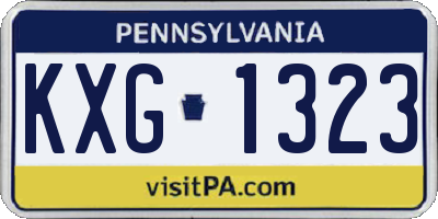 PA license plate KXG1323