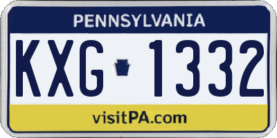 PA license plate KXG1332