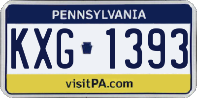PA license plate KXG1393