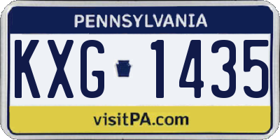 PA license plate KXG1435