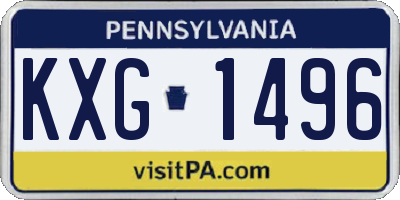PA license plate KXG1496