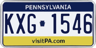 PA license plate KXG1546