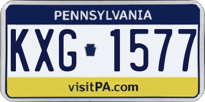 PA license plate KXG1577