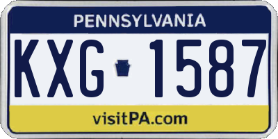 PA license plate KXG1587