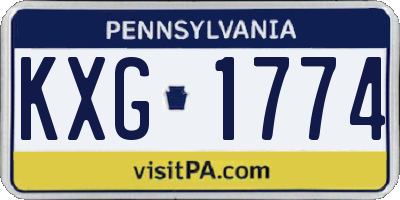 PA license plate KXG1774