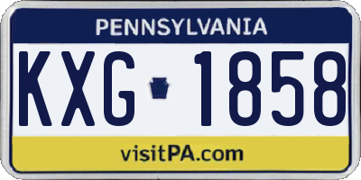 PA license plate KXG1858