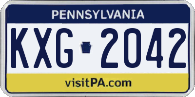 PA license plate KXG2042