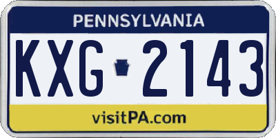 PA license plate KXG2143