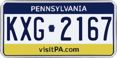 PA license plate KXG2167