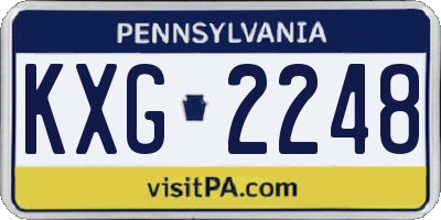 PA license plate KXG2248