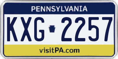 PA license plate KXG2257