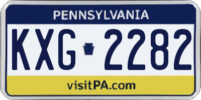 PA license plate KXG2282
