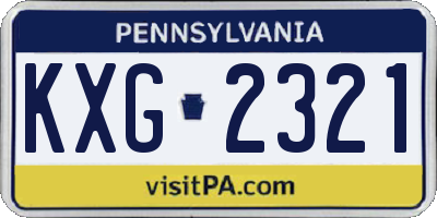 PA license plate KXG2321