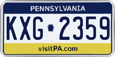PA license plate KXG2359