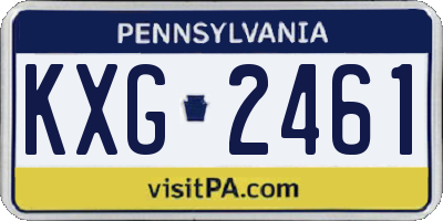 PA license plate KXG2461