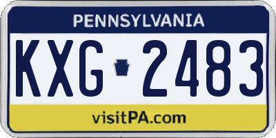 PA license plate KXG2483