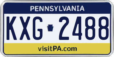 PA license plate KXG2488