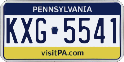 PA license plate KXG5541