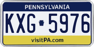 PA license plate KXG5976