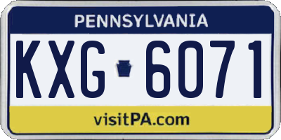 PA license plate KXG6071