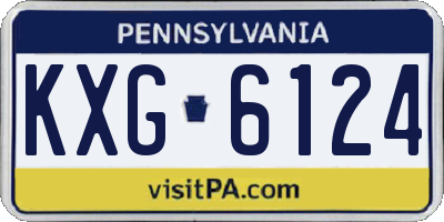 PA license plate KXG6124