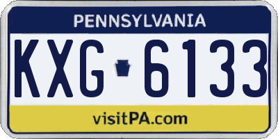 PA license plate KXG6133