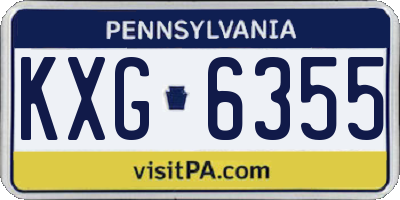 PA license plate KXG6355