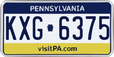 PA license plate KXG6375
