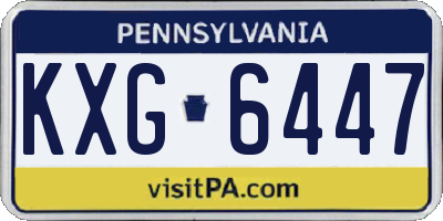 PA license plate KXG6447