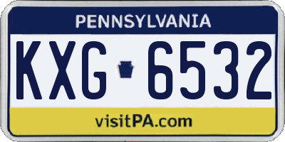 PA license plate KXG6532
