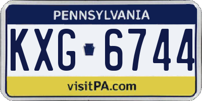 PA license plate KXG6744