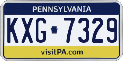 PA license plate KXG7329