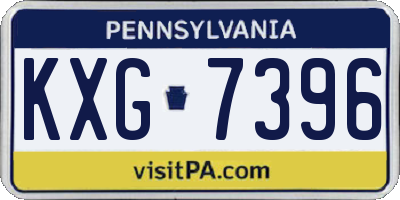PA license plate KXG7396