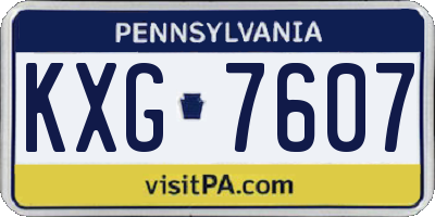 PA license plate KXG7607