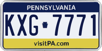 PA license plate KXG7771