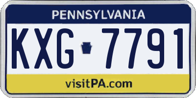 PA license plate KXG7791