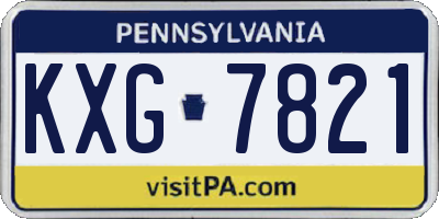 PA license plate KXG7821