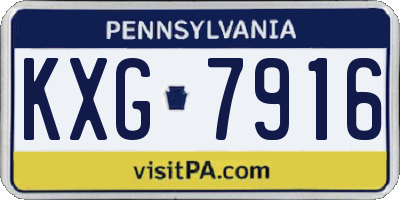 PA license plate KXG7916