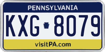 PA license plate KXG8079