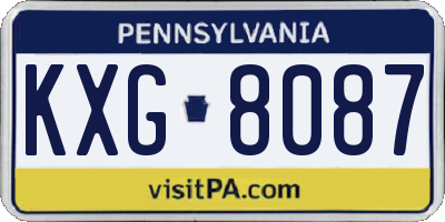 PA license plate KXG8087