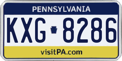 PA license plate KXG8286