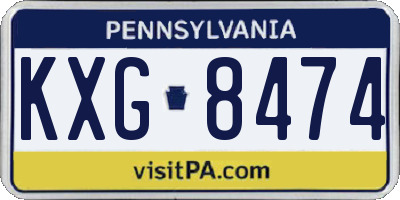 PA license plate KXG8474