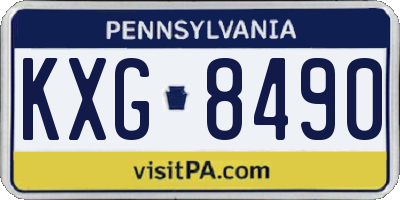 PA license plate KXG8490