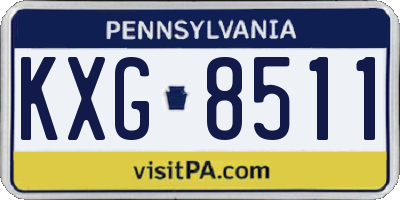 PA license plate KXG8511