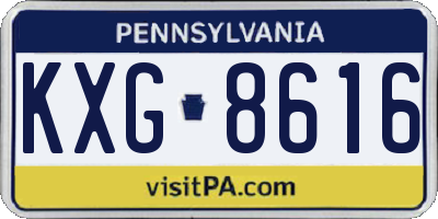PA license plate KXG8616