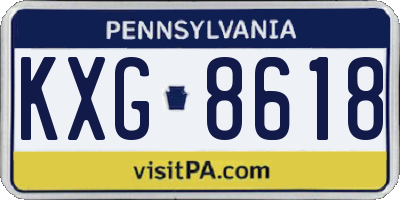 PA license plate KXG8618