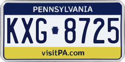PA license plate KXG8725