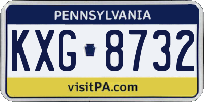 PA license plate KXG8732
