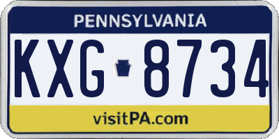 PA license plate KXG8734