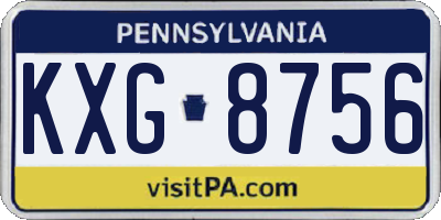 PA license plate KXG8756